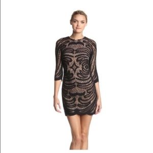 ALEXIA ADMOR Black Lace Bodycon Dress. Sz XS